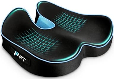 POOTACK Coussin Chaise, Coussin de Siège, Support Chaise de Bureau, Chaise de Jeu, Siège Auto et Fauteuil Roulant, Mousse à Mémoire Respirante