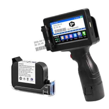 Eurannit E55 Imprimante Jet d'encre Portable - Buse 12,7mm, Encre Rapide W6900K pour Carton, Métal, Plastique, Codes QR, Logos et Numéros de Série