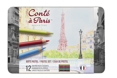 Conté à Paris Boîte Métal Assortiment 12 Crayons Pastel