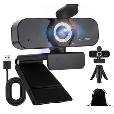 TAVADA Webcam 1080P,Caméra USB PC,Webcam HD,Webcams Streaming,Full HD Caméra PC,Full HDs Caméras Web pour Ordinateur Portable ou Pcs D'ordinateur,Idéale pour La Diffusion en Direct des Appels