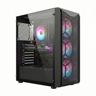 STGsivir PC Gamer Fixe, Ordinateur Gaming,GeForce RTX 3060 12Go GDDR6, Ryzen 5 5500 jusqu'à 4.2GHz,16Go DDR4 RAM, 512Go SSD, WiFi 6, BT 5.0, Ventilateur RGB x3, Windows11 Pro