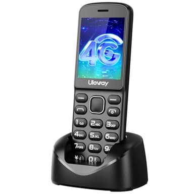 uleway Téléphone sans Fil et Mobile Senior 2 en 1, 4G Volte Appareil Débloqué avec Bluetooth, Carte SIM Requise, Batterie 1400 mAh, Parfait pour Les Séniors et comme Solution de Secours