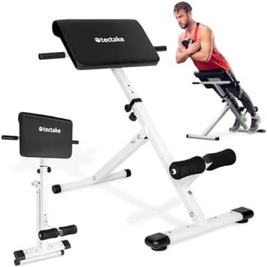 tectake® Banc de musculation pour Dos et Abdominaux, Réglable sur 5 niveaux de Hauteur, Banc lombaire pliable Hyper-extension Sport Musculation maison Appareil abdominaux Sport maison, 89 x 69 x 88 cm