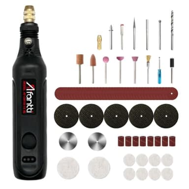 Afantti Outil Rotatif Sans Fil Ustensile Multifonction Batterie Ensemble Meuleuse Perceuse | 101 Accessoires | pour Petits Travaux D'artisanat et Projets