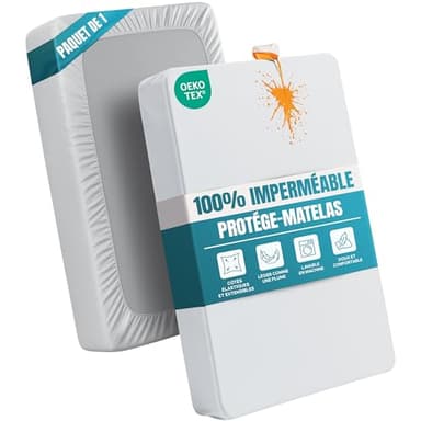 Utopia Bedding Protège Matelas Imperméable, 140 x 200 cm, pour Matelas Jusqu'à 30 cm de Hauteur, Housse de Matelas en Jersey Léger et Doux avec Côtés Extensibles - Blanc