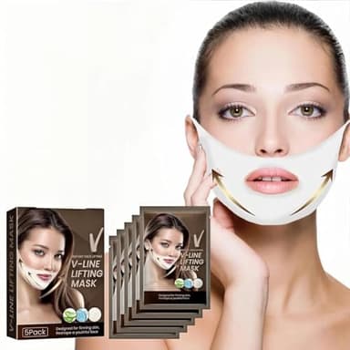 V Lifting Masque Masque Visage V Lifting Du Visage Masque V Lifting Masque Masque Raffermissant Visage Masque Double Menton V-Line Anti-Rides Raffermissant Masque Resserrer Le Double Menton (5 Pièces)