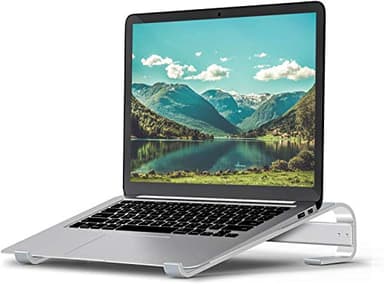 Bonlace Support Ordinateur Portable Support PC Portable en Aluminium Ventilé Ergonomique Léger Compatible avec MacBook Air Pro, iPad, Notebook, Tablette, Dell, XPS, HP 10-15.6 Pouce (Argent)