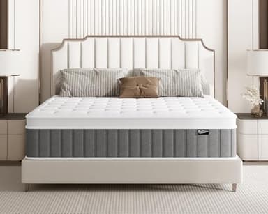 Bednew Matelas 200 x 200 cm, 26 cm, orthopédique à Ressorts ensachés Hauteur 3, 7 Zones, avec Couche en Mousse à mémoire de Forme Confortable, certifié Oeko-Tex, 101 Nuits