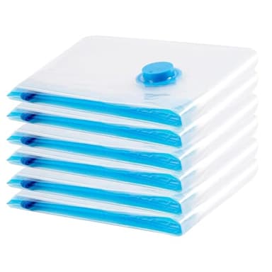Sac de Rangement Sous Vide 6PCS,Sac sous vide Vetement Aspirateur,Compression Housse Aspirable Rangement Réutilisable pour Literie, Vêtements, Couettes, Matelas,Tente et Voyages(80 * 60CM)