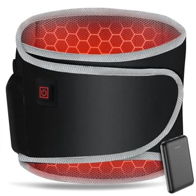 Arlierss Graphène Ceinture Chauffante Lombaire avec Batterie 5000mAh, Coussin Chauffant avec 3 Niveaux de Température, Ceinture Lombaire Chauffante avec Arrêt Automatique