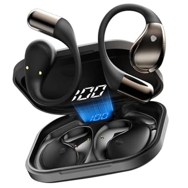 Conyat Écouteurs Bluetooth sans Fil, 2026 Bluetooth V6.0 Casque HiFi Stéréo avec ENC Mic, 40H Autonomie Ecouteurs Open-Ear Contrôle Tactile, IP7 Étanche Casque Sport pour Fitness/Musique/Appels, Noir