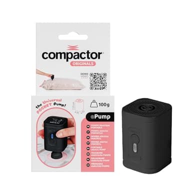 Compactor - Pompe électrique portable sans fil pour sacs de rangement sous vide - Recharge USB - Puissante - Design compact de voyage - Compatible sacs Compactor