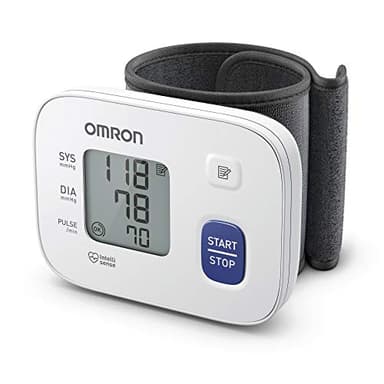 OMRON RS1 Tensiomètre automatique au poignet pour un usage domestique ou en déplacement – Validé cliniquement, tensiomètre avec brassard préformé 13,5 – 21,5 cm, guide d'enveloppement du brassard