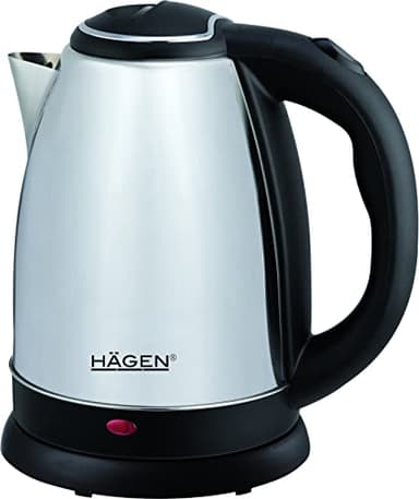 Hagen Bouilloire Electrique Compacte Inox, Design Elegant, Base 360°, Capacité 1,8L, Puissance 1500W - HA5525-SIL-Silver