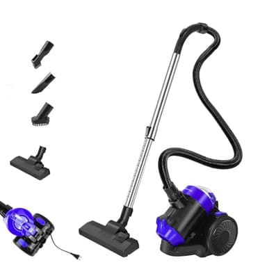 Aspirateur sans sac 1000 W Puissant pour tapis et carrelage, câble 4 m, suceur plat