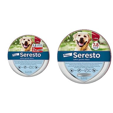 Seresto Chien – Colliers Anti-Puces et Anti-Tiques pour Grands Chiens – Plus de 8 kg – 2 Colliers & Elanco Sante_Soin_du_Corps SERESTO Chien - Collier Anti-Puces et Anti-Tiques pour Grands Chiens