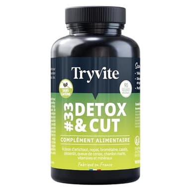 Coupe Faim Puissant et Efficace | Detox Colon Intensif Pour Perte de Poids Rapide et Efficace avec Chardon Marie | TRYVITE DETOX&CUT Formule Minceur Améliorée 2025 | 90 Gélules