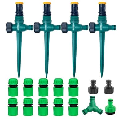 Arroseur Jardin,Arrosage Automatique pour Jardin,Arroseur de Pelouse 360,Arroseur de Jardin Multifonction-RéGlable Vec Raccord De Tuyau 1/2 et Y,Asperseur Arrosage,Arrosage Automatique Pelouse(Set 1)
