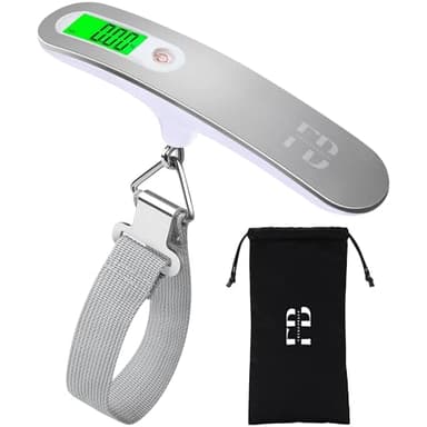 Pèse Bagage Électronique avec Housse Exclusive FrenchBack | Pèse Valise de Voyage et Peson Électronique Compact, Balance Bagage Portable jusqu'à 50kg/110lb avec Fonction Tare - Idéal pour Voyage