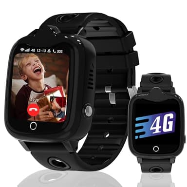 Ruopoem 4G Montre Connectée Enfant, Montre GPS Enfant Tracker avec SIM Appel Vidéo Chat Vocal GPS SOS Réveil Jeux Mode Scolaire Étanche, Montre Telephone EnfantCadeau pour Filles et Garçons