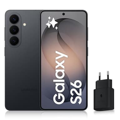 Samsung Galaxy S26, Smartphone Android 5G avec Galaxy AI, 512 Go, Chargeur Secteur Rapide 25W Inclus, Smartphone déverrouillé, Noir, Version FR