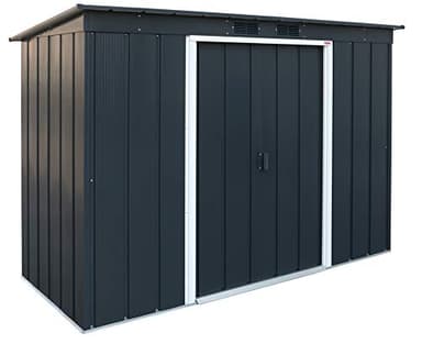Duramax ECO 8 x 4 (2.85 m²) abri de jardin en métal à toit pentu, Abri de jardin en métal galvanisé à chaud, Abri de stockage d'outils, structure de toit renforcée, anthracite