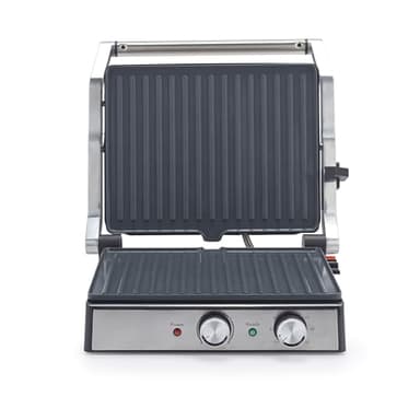 Petra Gril électrique 2000W, Grandes plaques 29 x 23cm, Ouverture à 180 pour la cuisson sur 2 surfaces, Revêtement antiadhésif en céramique sans PFAS, Température & minuteur réglables,Garantie 3 ans