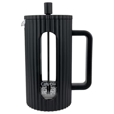 Café Olé Ciao Cafetière 8 tasses, acier inoxydable, filtre à café, presse française, noir