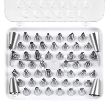 LIHAO 55pcs Douilles Ptisserie en Acier INOX pour Poche à Douille Décoration Gteau
