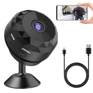 Mini Caméra Espion WiFi 1080P HD Sans Fil avec Audio et Vidéo, Caméra de Surveillance Intérieure et Extérieure, Enregistrement Longue Durée, Aimant Rotatif 360°, Idéale pour Maison, Bureau, Sécurité
