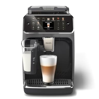 Philips Expresso broyeur Série 5500 – 20 Boissons Chaudes et Glacées, Carafe LatteGo facile à nettoyer, SilentBrew, QuickStart, Machine à café à grain Noir/Argent (EP5544/50)