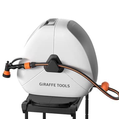 Giraffe Tools Enrouleur de tuyau d'arrosage rétractable de 40 m, très résistant, avec buse de pulvérisation 7 fonctions et base pivotante flexible
