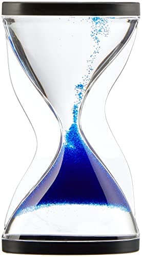 TFA Dostmann Sablier liqudie, Hourglass Contra, 18.6008.04, Les Billes bougent de Bas en Haut, Design Exceptionnel, durée Environ 10 Min, sablier decoratif, Bleu