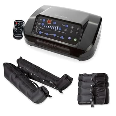 Dinamicamed ® PRO 4.0 Classic Pressotherapie Professionnelle Drainage Lymphatique 4 Chambres à Air - Appareil de Massage Jambes 6 Programmes de Massage, 2 Bottes XL et Ceinture Abdominale