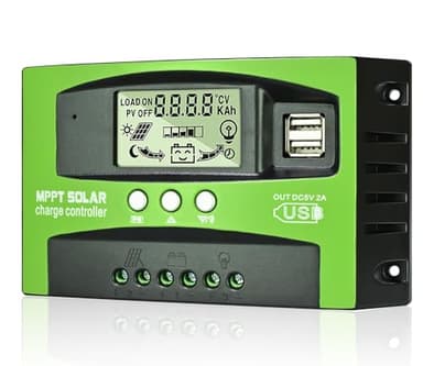 MPPT 30A Controleur de Charge Solaire 12V 24V Auto Regulateur Panneau Solaire 30A avec Sonde Température et écran LCD pour Toutes 12V 24V au Plomb et au Lithium Batteries