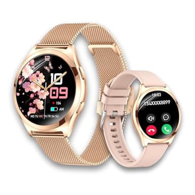 LUNIQUESHOP LSWATCH V2 Montre Connectée Femme avec Appel Bluetooth 1.6"- Smartwatch Oxygene Sanguin Tension Fréquence Cardiaque Podomètre Sommeil Météo 2 Bracelets Intelligent iOS Android +100 Sport