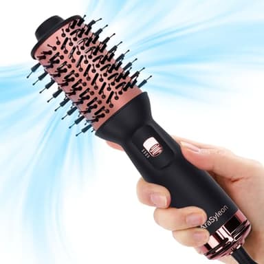 AraSyleon Brosse Soufflante Voyage - Brosse Séche-Cheveux 3 en 1 avec 3 Températures & 3 Vitesses - Ultra Légère (275g) - Double Tension (100-240V)