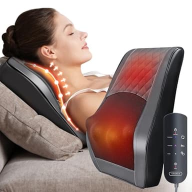 OMASSA Appareil de massage du cou avec chaleur, appareil de massage Shiatsu 3D Knet pour le dos, soulagement des douleurs musculaires pour le cou, le dos, les jambes, cadeaux pour hommes, femmes