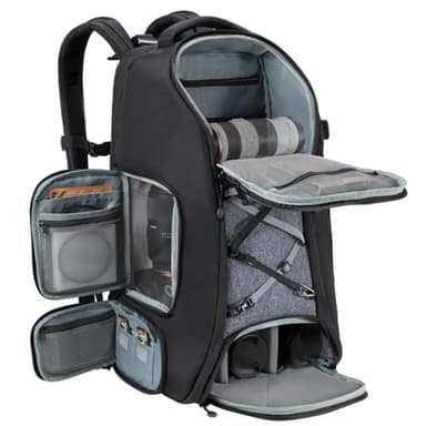 K&F CONCEPT Sac à dos pour appareil photo pour Canon Nikon Sony avec housse de pluie, Grand Sac pour DSLR drone, objectif, ordinateur portable jusqu'à 16 pouces, trépied et accessoires