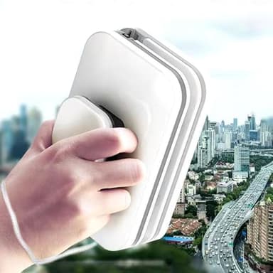 Tissting Nettoyeur De Vitres Magnétique, Brosse De Fenêtre Double Face, Outils De Nettoyage D'essuie-Glace, Essuie-Glace Extérieur avec Grande Poignée pour Le Nettoyage des Vitres De Grande Hauteur