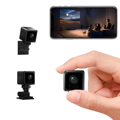 Gilool Mini Caméra Espion WiFi 1080P, Caméra de Surveillance Intérieure/Extérieure sans Fil avec Détection de Mouvement et Vision Nocturne, Caméra Cachée Spy Cam pour Voiture/Maison/Enfants Noir