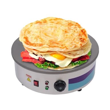 DJOAIUYF Appareil à Crêpes 45cm 2800W Machine à Crêpes Professionnel Acier Inoxydable 220V Crêpière pour Crêpes Pancakes Omelettes Palatham