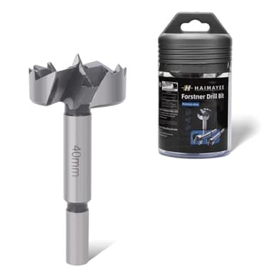 Mèche Forstner Foret à Bois en Alliage de Qualité Supérieure avec Queue Ronde Foret à Bois Multi-Dents,Pour le Perçage Dans le Plastique,le Contreplaqué 40MM