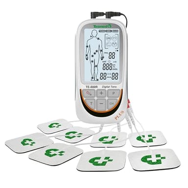 TESMED TE-880R Plus Électrostimulateur Musculaire Rechargeable, EMS, TENS, Massage - 73 programmes dont 2 personnalisables - Fonctionne avec 8 électrodes