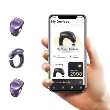 Tasbir zikr Compteur de prière Multifonction dernier Model, zikr, Bague tasber Musulman. Counter, Cadeau Islamique, Chapelet Islamique électronique, tasbeeh, tasbih, Compteur numérique (Violet)