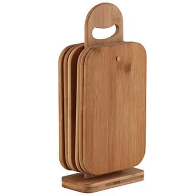 axentia Set de 6 Planches à Découper, Marron, 22 x 15 x 0,8 cm, Bambou