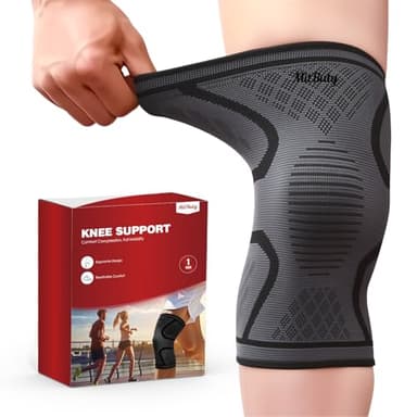 MitButy Genouillères Sport pour Hommes & Femmes, Lot de 2 – Maintien de Compression et Confort pour Genoux, pour Running, Marche, Randonnée & Gym – Gnouillère Idéal pour Arthrite ou Arthrose du Genou