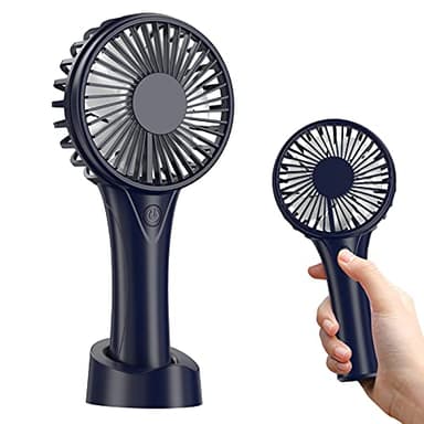 Ventilateur portable USB, mini ventilateur main, ventilateur silencieux avec 3 vitesses ajustables, batterie rechargeable de 2500 mAh, petit ventilateur main pour chambre à coucher/voyage/camping