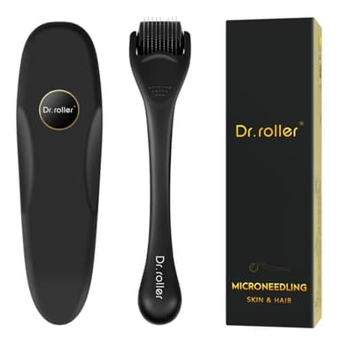 Dr.roller Derma Roller Cheveux, Derma Roller Barbe 540 0.5mm Aiguilles en Titane de, Microneedling Roller Cheveux Repousse, Rouleau Barbe Homme, Stimuler la Croissance de la Barbe et Des Cheveux