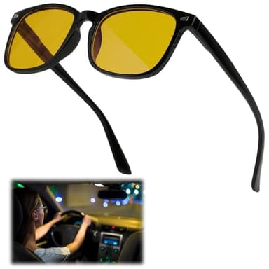 eModwey Lunettes de Vision Nocturne pour Hommes et Femmes, Anti-Éblouissement, Idéales pour la Conduite Nocturne et la Pêche, Réduisent la Fatigue Oculaire, Monture Légère en TR, Accessoires Inclus